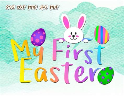 Download the free graphic resources in the form of png. Happy Easter SVG Saying My First Easter Design Clipart ...