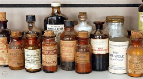 Antique Apothecary Pharmacy Medicine Bottles Labels 27638152