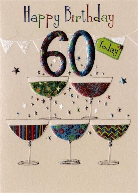 Champagne Happy 60th Birthday Greeting Card Cards