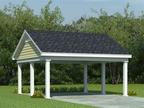 The existing building supports one side and posts support the other. Carport Plans | Two-Car Carport Plan with Support Posts ...