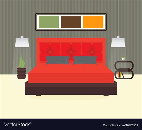 Bedroom Interior Royalty Free Vector Image Vectorstock