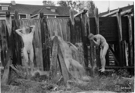 Retro Nude Men Showers