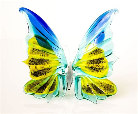 Blown Glass Butterfly Figurine Blown Glass Insect Statuette Etsy