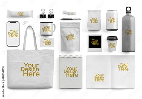 Business Collateral Merchandise Mockup Set Stock Template Adobe Stock