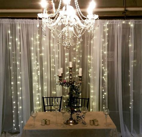 Sheer Backdrop Curtain Lights And Chandelier Designed By Gala By