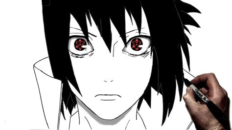 Sasuke Drawing Eyes Contour Sasuke Trying To Vary The