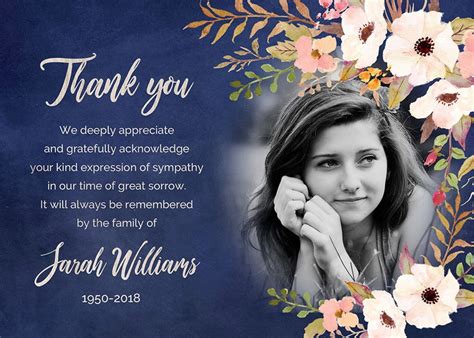 Personalized Funeral Thank You Card With Photo Funeral Thank Etsy