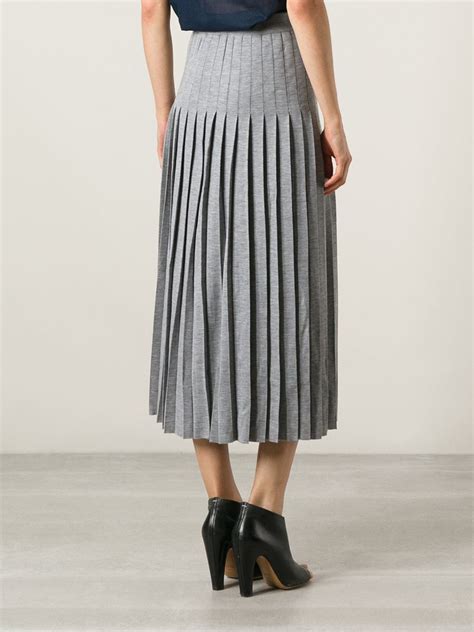 Lyst Vionnet Pleated Skirt In Gray