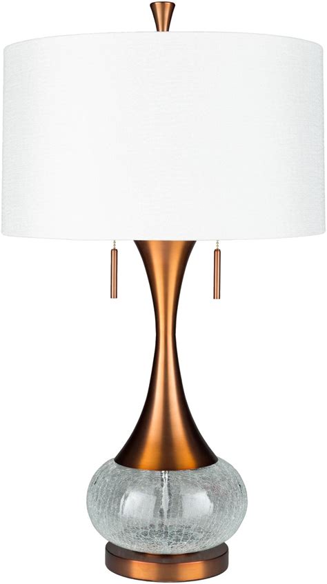Surya Updated Traditional Karval Table Lamp With White Finish LMP 1075