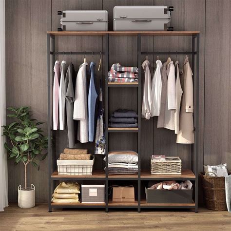 Smart fashion, manage your closet. Double Rod Free Standing Closet Organizer,Heavy Duty ...
