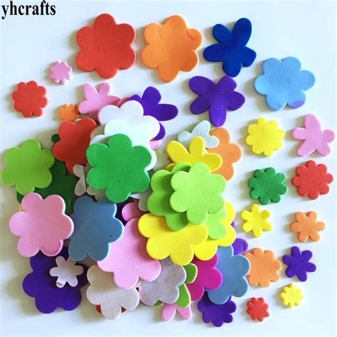 60pcslot Mix Flower Foam Stickers Wall Decoration Early Educational