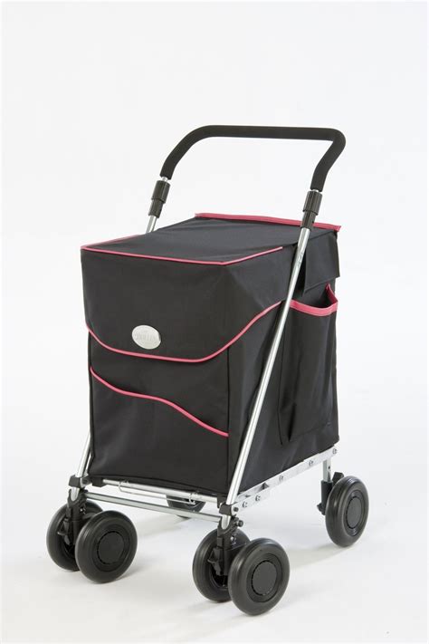 New Sholley Deluxe Black Petite 6 Wheeled Shopping Trolley Foldable