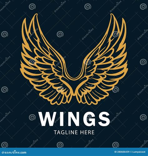 Golden Wings Logo Design Template Stock Vector Illustration Of Icon