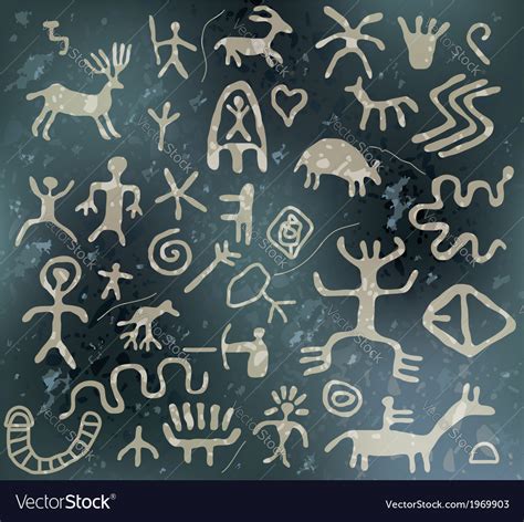 Ancient Petroglyphs Royalty Free Vector Image Vectorstock