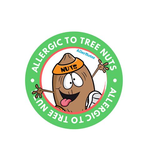 Allermates Tree Nut Allergy Warning Label Stickers For Kids