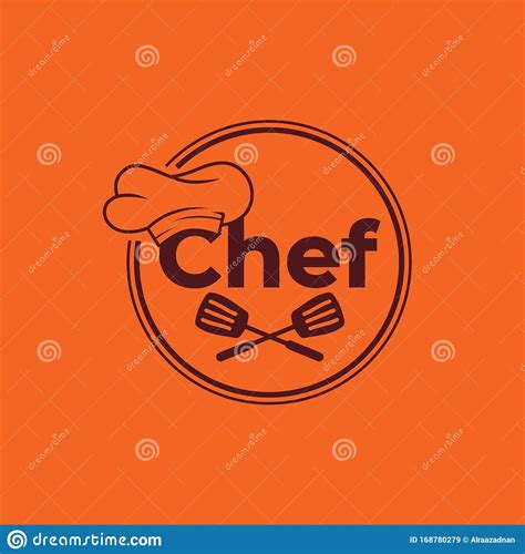 Simple And Creative Flat Chef Logo Design Vector Template Stock
