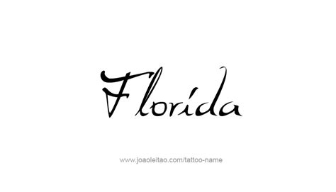 Florida Usa State Name Tattoo Designs Tattoos With Names