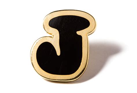 Bubble Letter Pins Black And Gold Pintrill