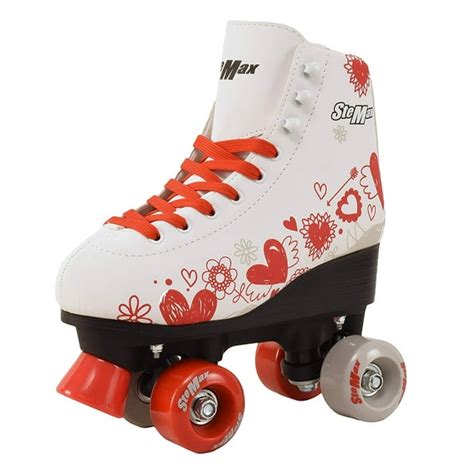 Quad Roller Skates For Girls And Women Size 45 Adult White And Red