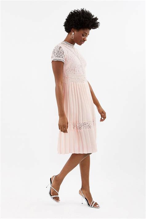 Dresses Lace Bodice Pleat Skirt Midi Dress Coast Pleated Skirt Dress Pleated Midi Dress