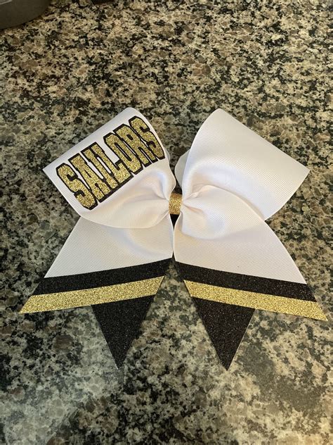 Cheer Bow Gold And Black Cheer Bow Great Sideline Cheer Bow Etsy Sideline Cheer Custom