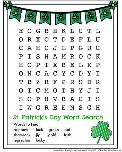 St Patrick Word Search Printable Printable Word Searches