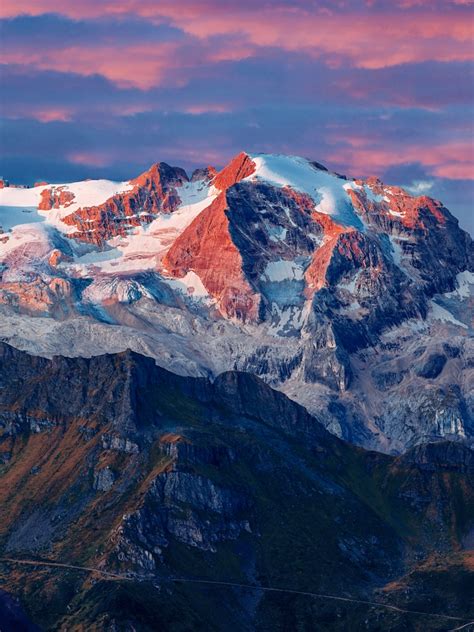 Marmolada Glacier Wallpaper 4k Italy Mountain Range Snow Covered