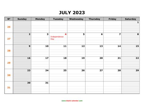 Blank Calendar Printable 2023 July Mobila Bucatarie 2023 Vrogue