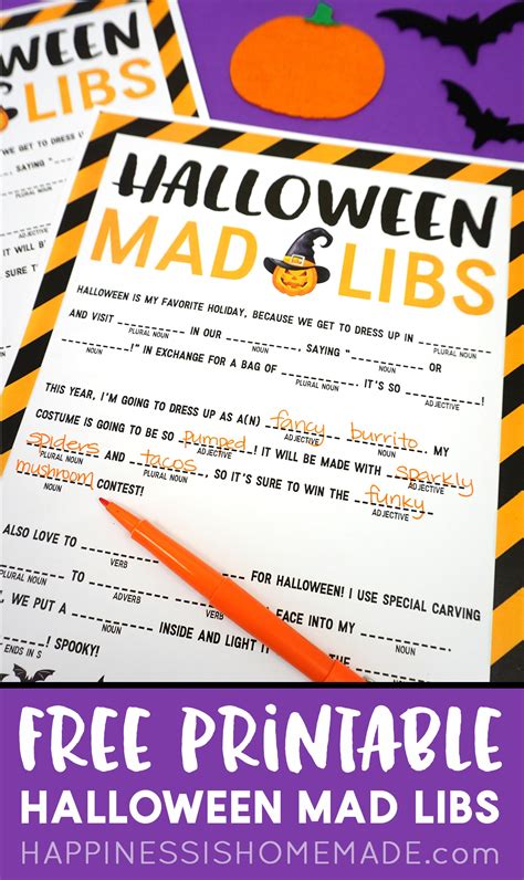 Mad Libs Halloween Printable
