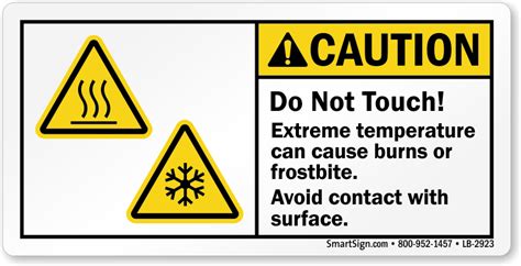 Cvaution Do Not Touch Frostbite Hazard Label Sku Lb