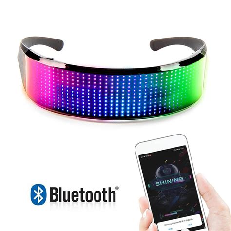 Bluetooth Led Display Glasses Programmable Text Animation Usb Charging Dj Holiday Party Birthday