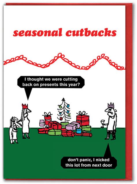 Funny Christmas Card Seagull Cutbacks By Modern Toss