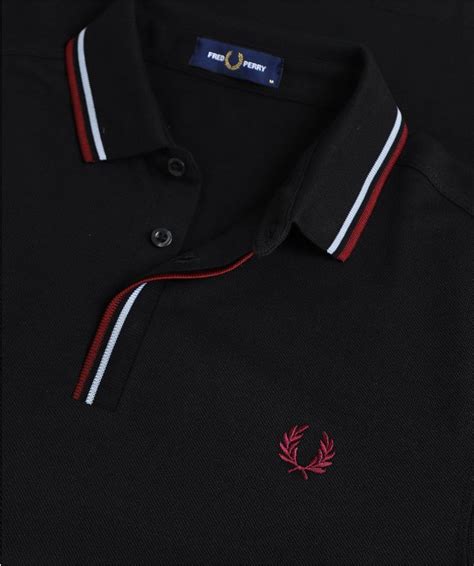 Fred Perry Black Tipped Placket Polo Shirt M8559 220 Jules B