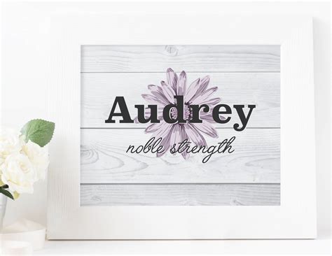 Printable Name Meaning Nursery Art Audrey 8x10 And 11x14 Etsy