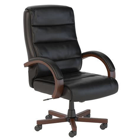 If your office needs a chair with a classic wooden design, the serta bonded leather chair provides just that. CH1501BLL-03 Bush Business Furniture Black Leather Soft ...