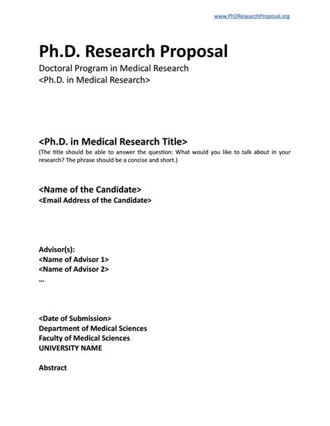 Research Proposal Outline Template