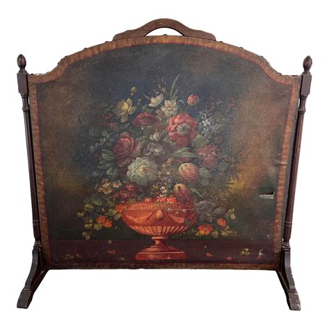 Antique Hand Painted Fireplace Screen Chairish