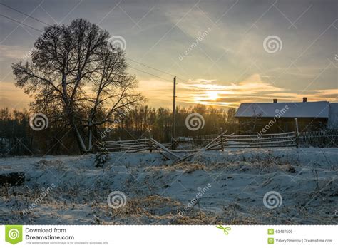 Winter Rural Landscape Stock Image Image Of Village 63487509