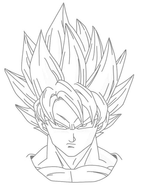Dibujo De Goku En Fase 2 Sayan Para Iluminar Y Colorear Dibujo Para