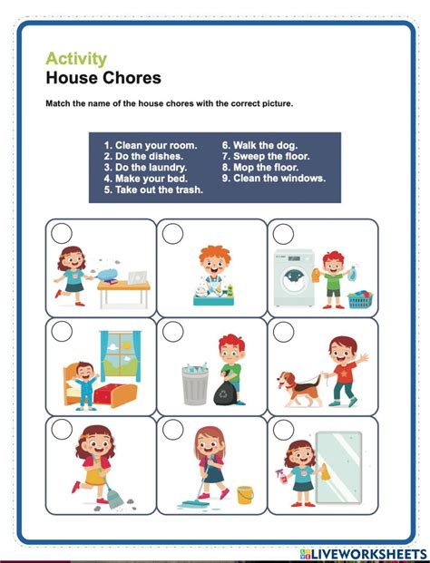 House Chores Interactive Activity For 3rd Grade Verbs For Kids