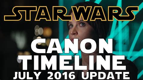 Star Wars Canon Timeline Update July 2016 Youtube
