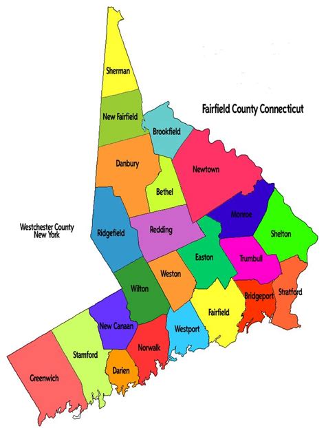 Fairfield County Ct Map Connecticut Outline Map 708 X 513 76 K