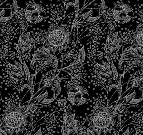 Rjr Bare Essentials Xiv White Toile Florals On Black Cotton Fabric By The Yard Rjr Fabrics