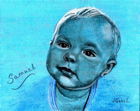Blue Face Baby Drawing