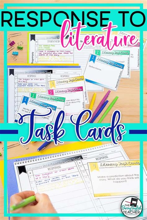 analyzing literature task cards for any novel novel review task cards middle school