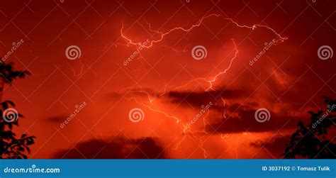 Red Thunderstorm Background Stock Photo Image 3037192