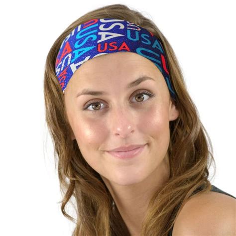 Usa Red White And Blue American Flag Glitter Patriotic Headband Soft