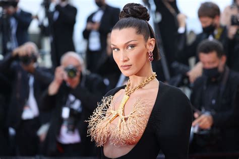 bella hadid just walked the runway in a spray on dress out of a sci fi movie—see pics glamour