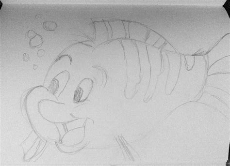 Disneys Flounder Drawing Artwork Drawings Disney Characters
