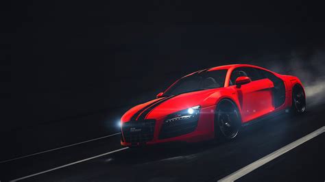 Download Wallpaper 2048x1152 Red Audi R8 Type 42 Sports Car Dual Wide